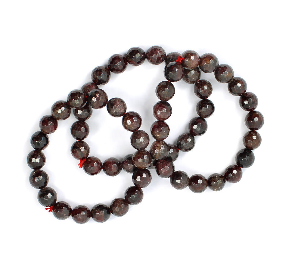 Thumbnail: Garnet Faceted Bead Bracelet