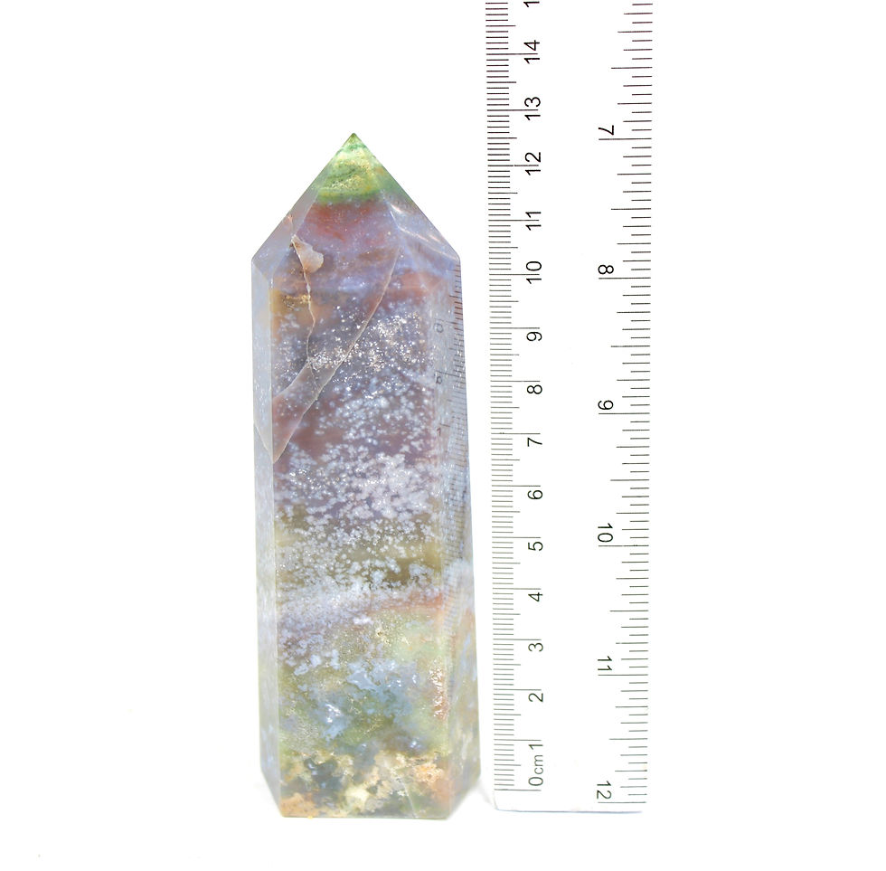 Thumbnail: Purple Moss Agate Point with Druzy