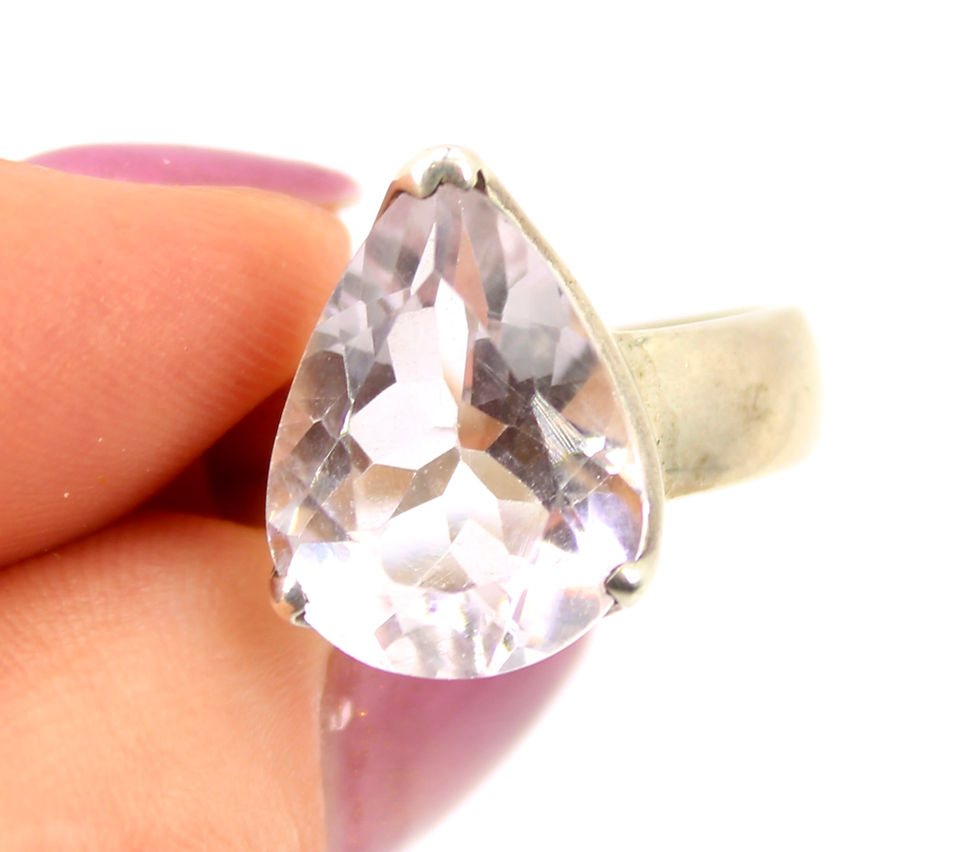Thumbnail: Kunzite 925 Sterling Silver Ring (P/7.5)