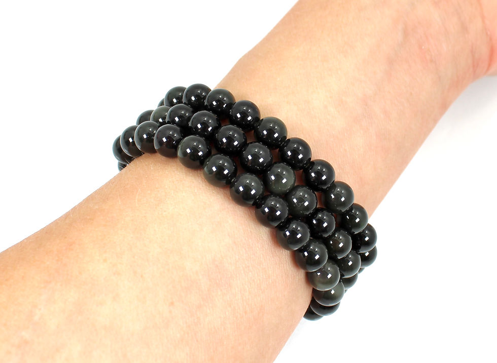 Thumbnail: Rainbow Obsidian Bead Bracelet