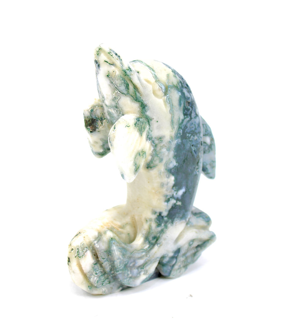 Thumbnail: Moss Agate Dolphin