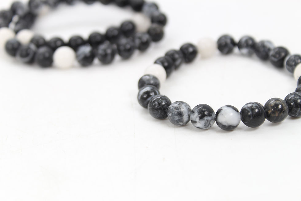 Thumbnail: Zebra Jasper Bead Bracelet
