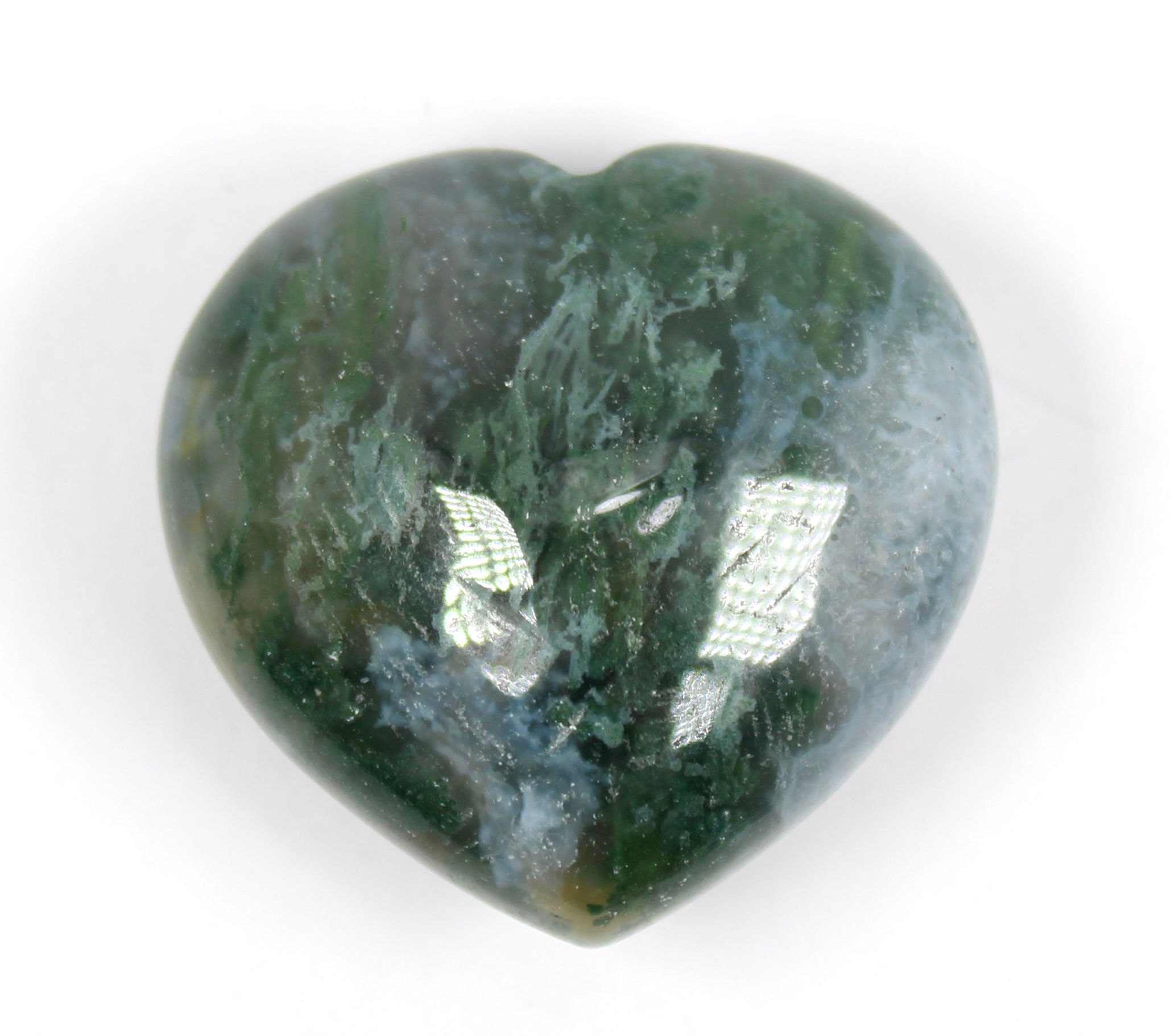 Moss Agate Pocket Heart