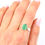Thumbnail: Emerald 925 Sterling Silver 3 Carat Faceted Ring (R/8.5)