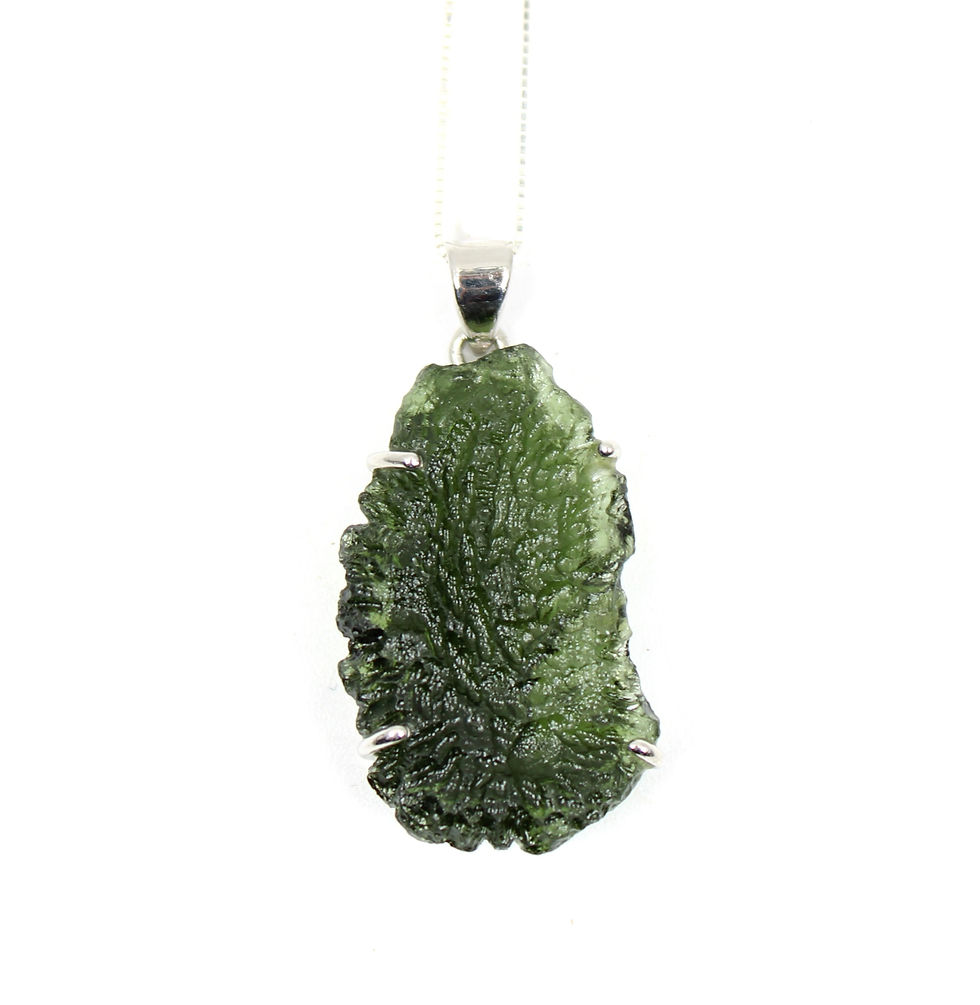 Moldavite Genuine and Rare 925 Sterling Silver Pendant