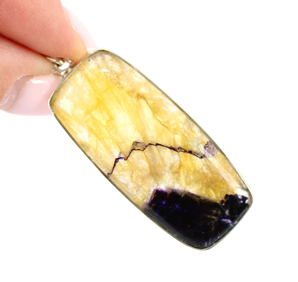 Thumbnail: Blue John 925 sterling silver Pendant