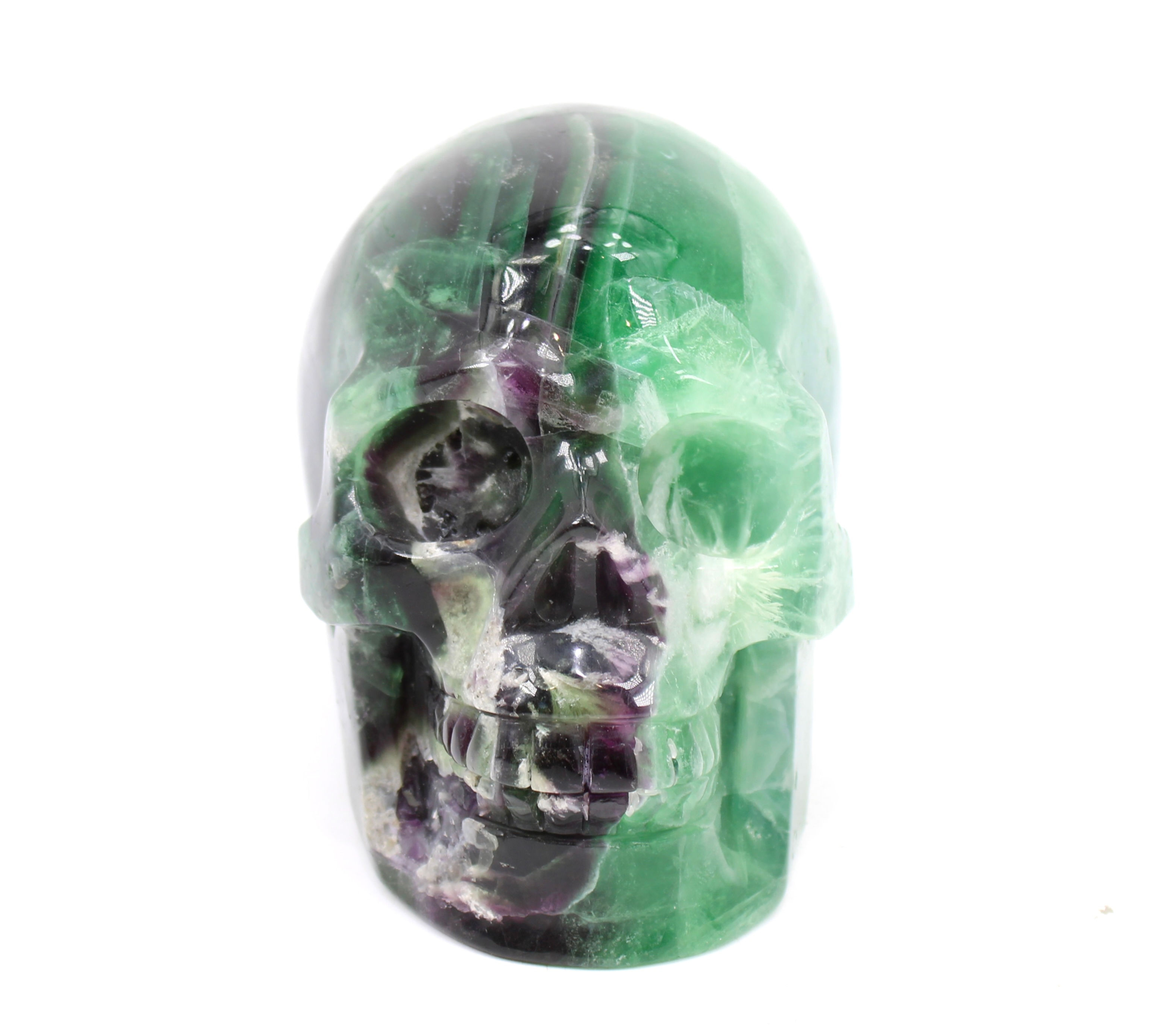 Green and Purple Fluorite Skull