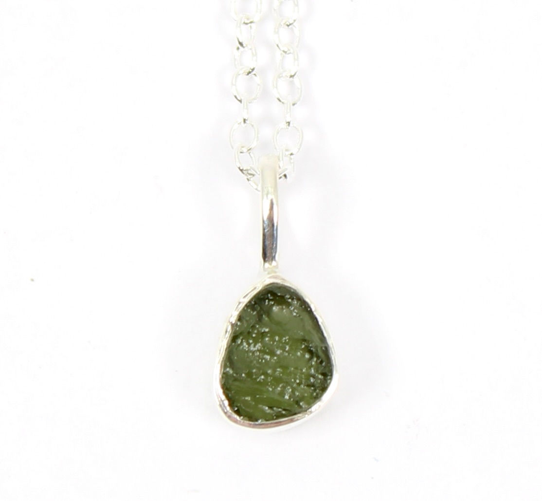 Moldavite Genuine and Rare 925 Sterling Silver Pendant