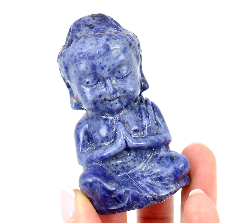 Thumbnail: Sunset Sodalite Crystal Buddha