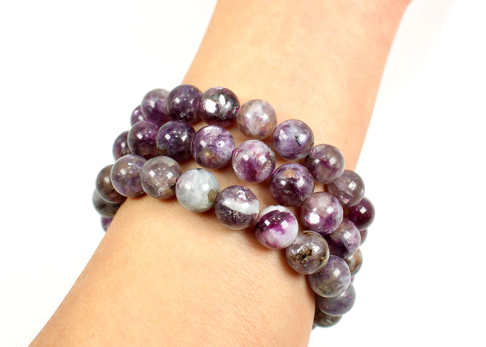 Thumbnail: Purple Mica Lepidolite Bead Bracelet