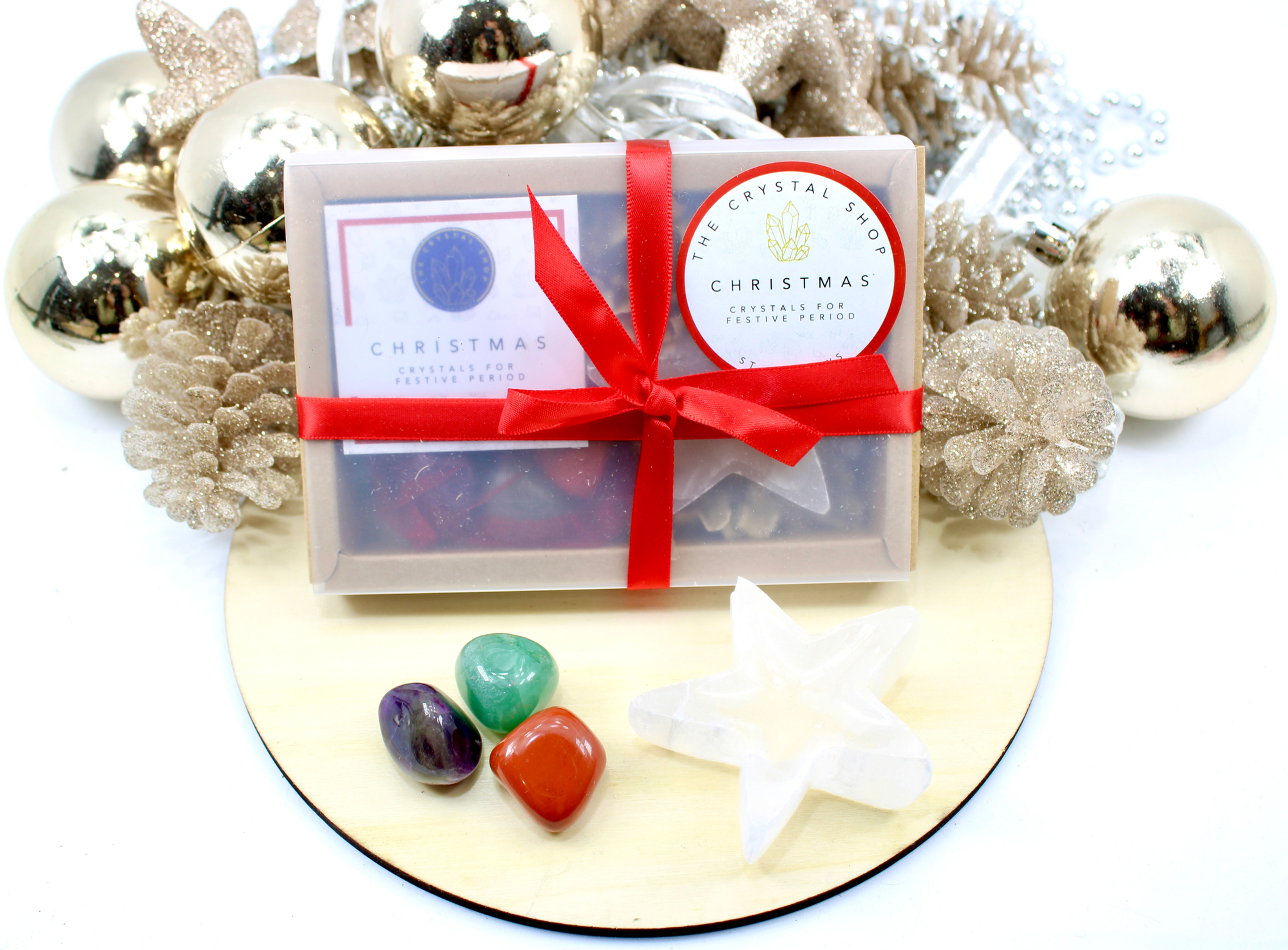 Christmas Crystals Gift Set with Selenite Star Dish