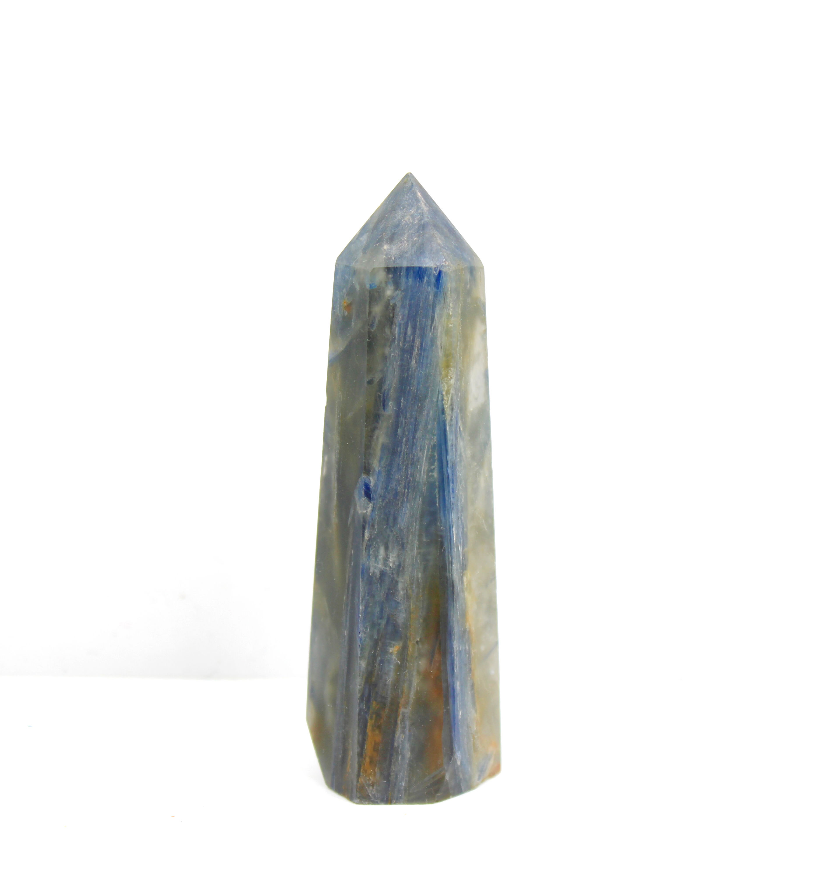 Blue Kyanite point with green Kyanite inclusions