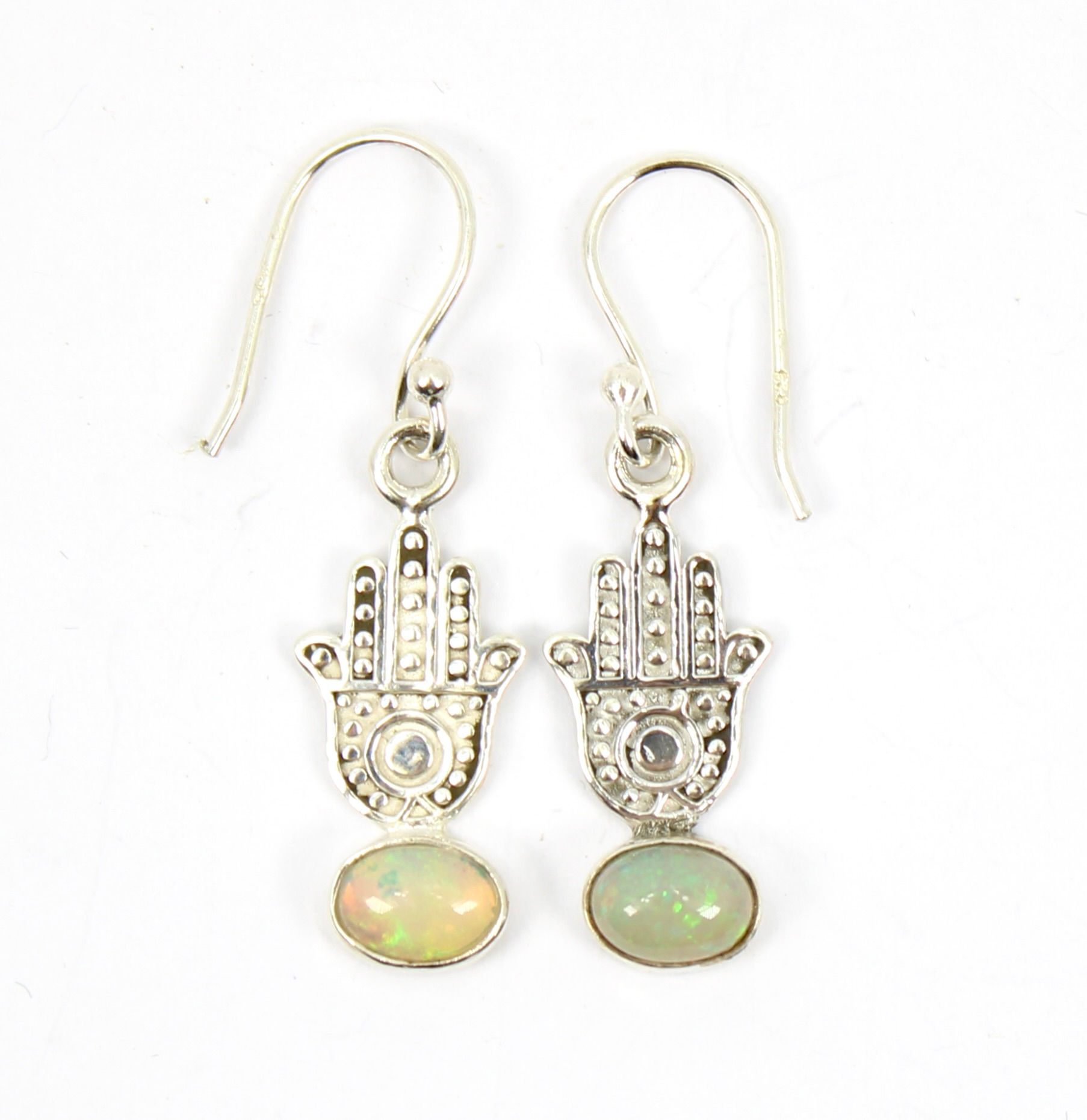 Ethiopian Opal Sterling Silver Earrings