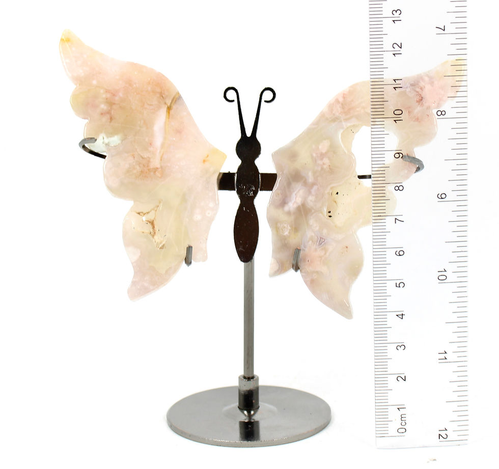 Thumbnail: Pink Flower Agate Butterfly Wings