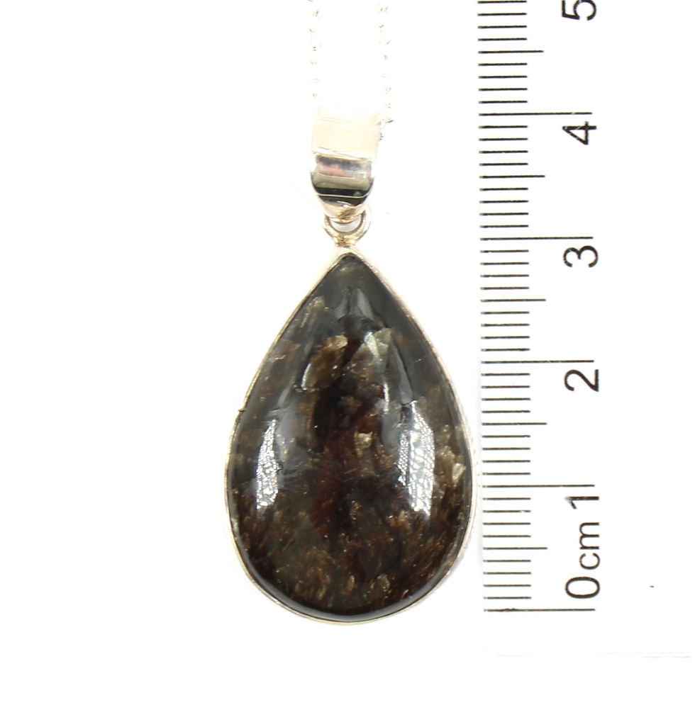 Thumbnail: Golden Seraphinite 925 Sterling Silver Pendant
