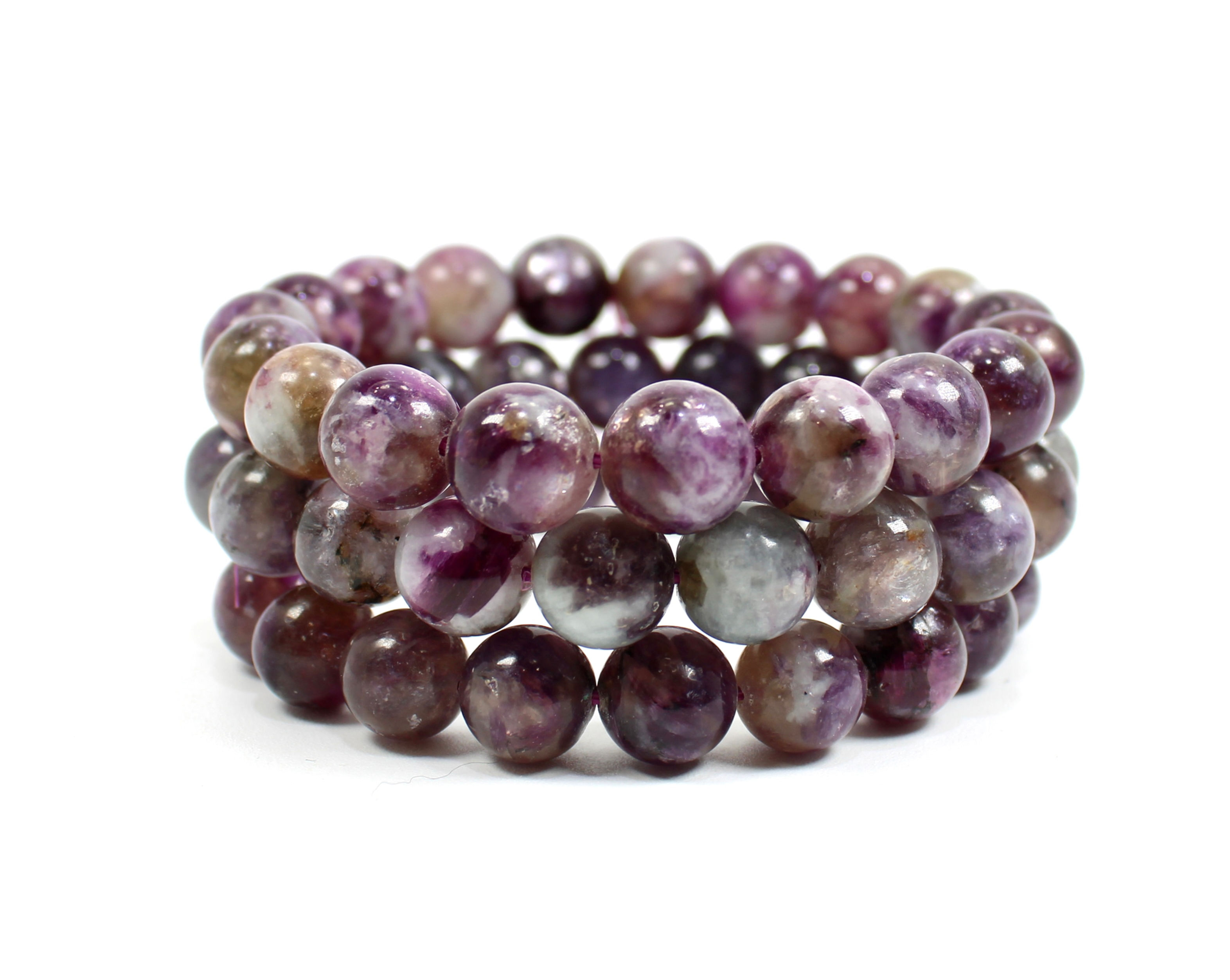 Purple Mica Lepidolite Bead Bracelet