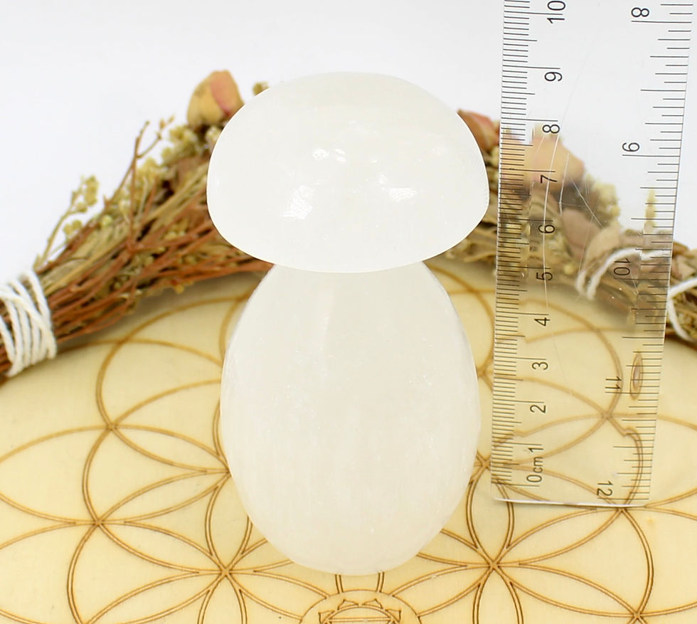 Thumbnail: Selenite / Satin Spar Crystal Mushroom Carving
