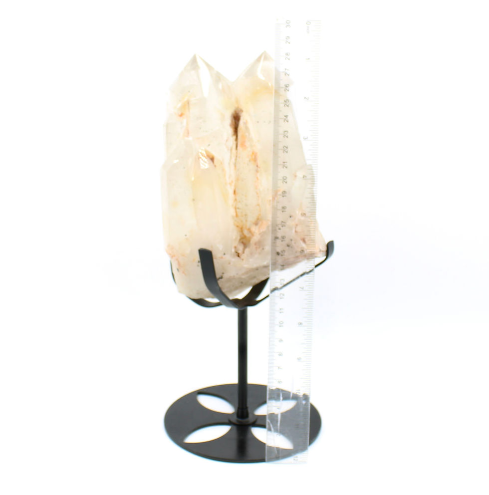 Thumbnail: Clear Quartz Triple Point Custer with Stand