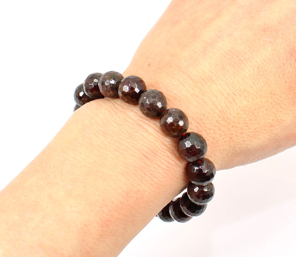 Thumbnail: Garnet Faceted Bead Bracelet