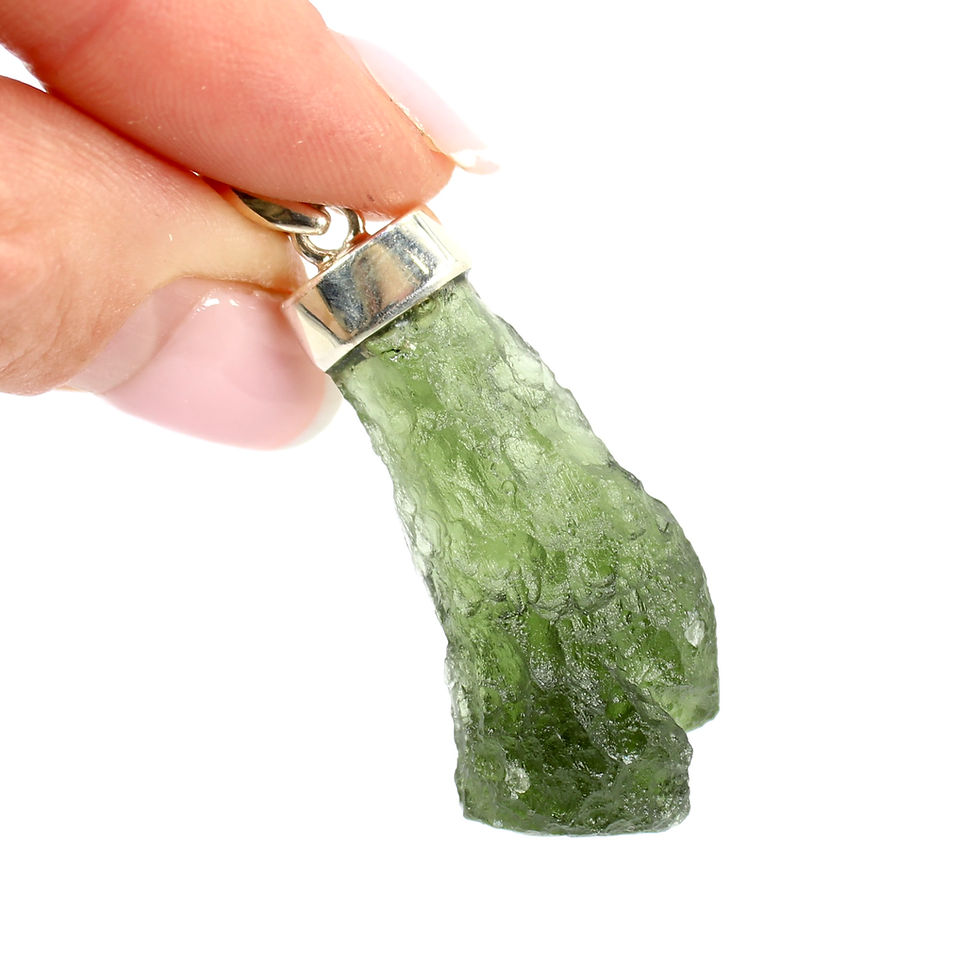 Thumbnail: Moldavite Genuine and Rare 925 Sterling Silver Pendant
