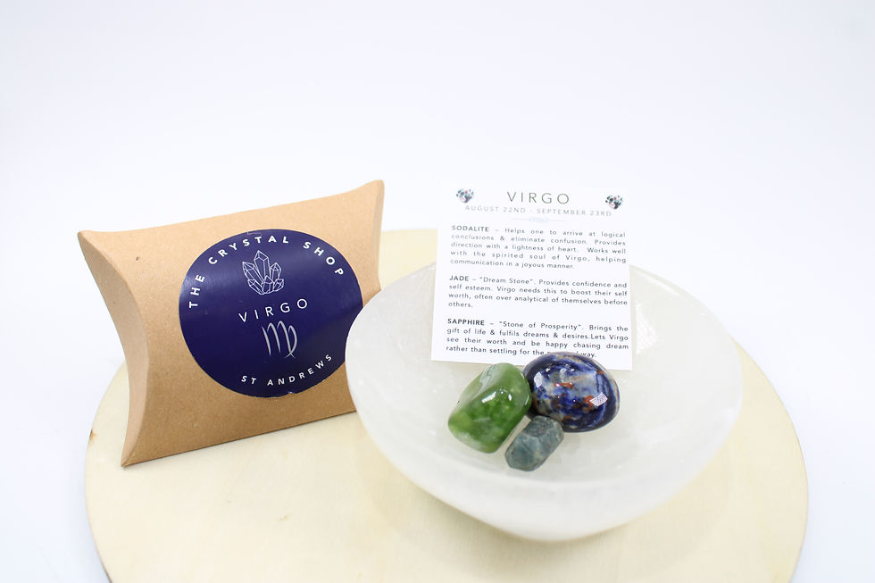 Thumbnail: Virgo - wee Zodiac box of 3 Virgo crystals