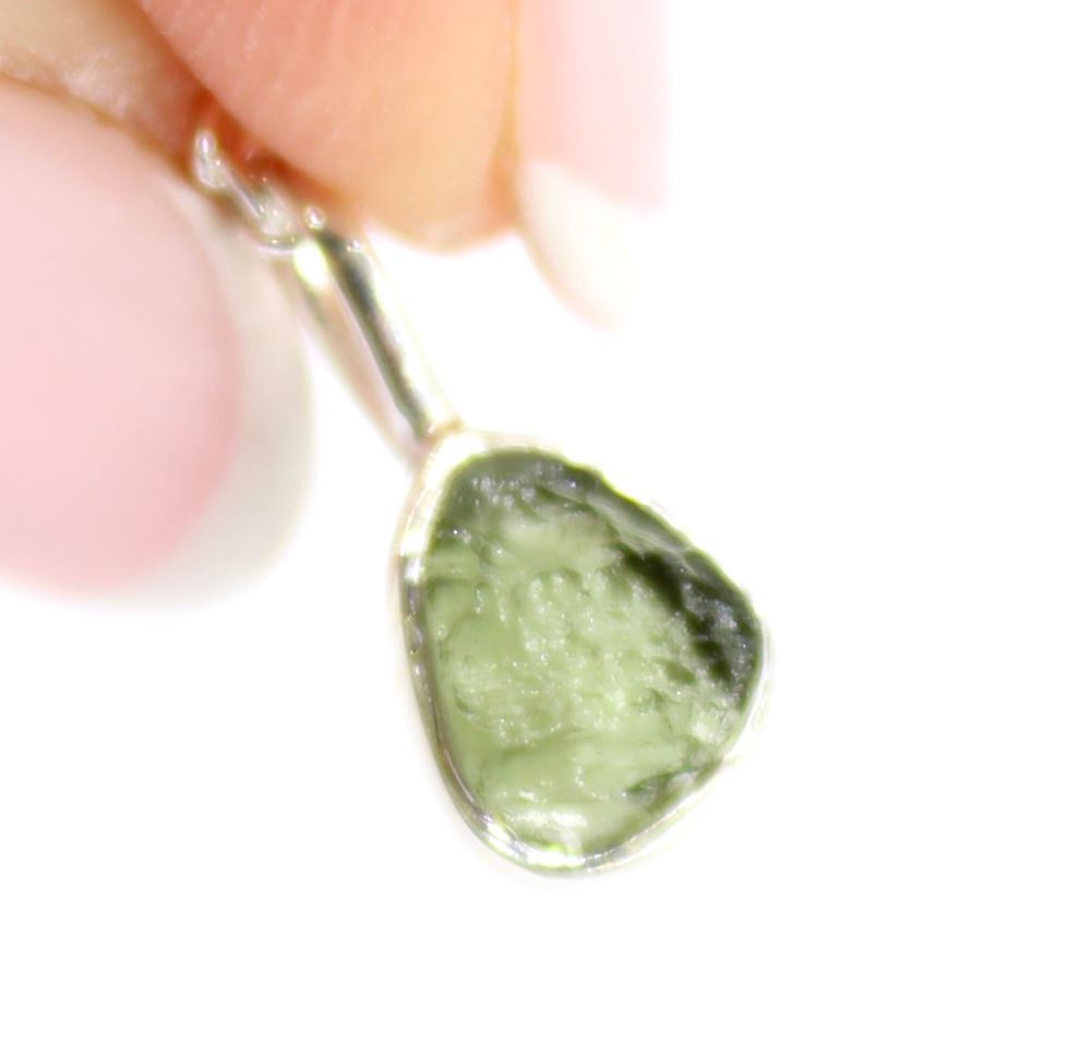 Thumbnail: Moldavite Genuine and Rare 925 Sterling Silver Pendant