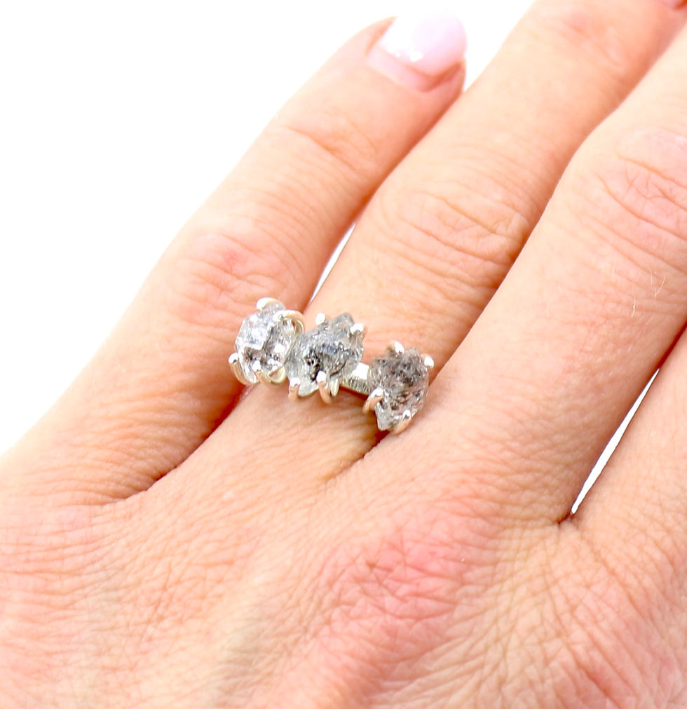 Thumbnail: Herkimer Diamond 925 Sterling Silver Ring (M/6)