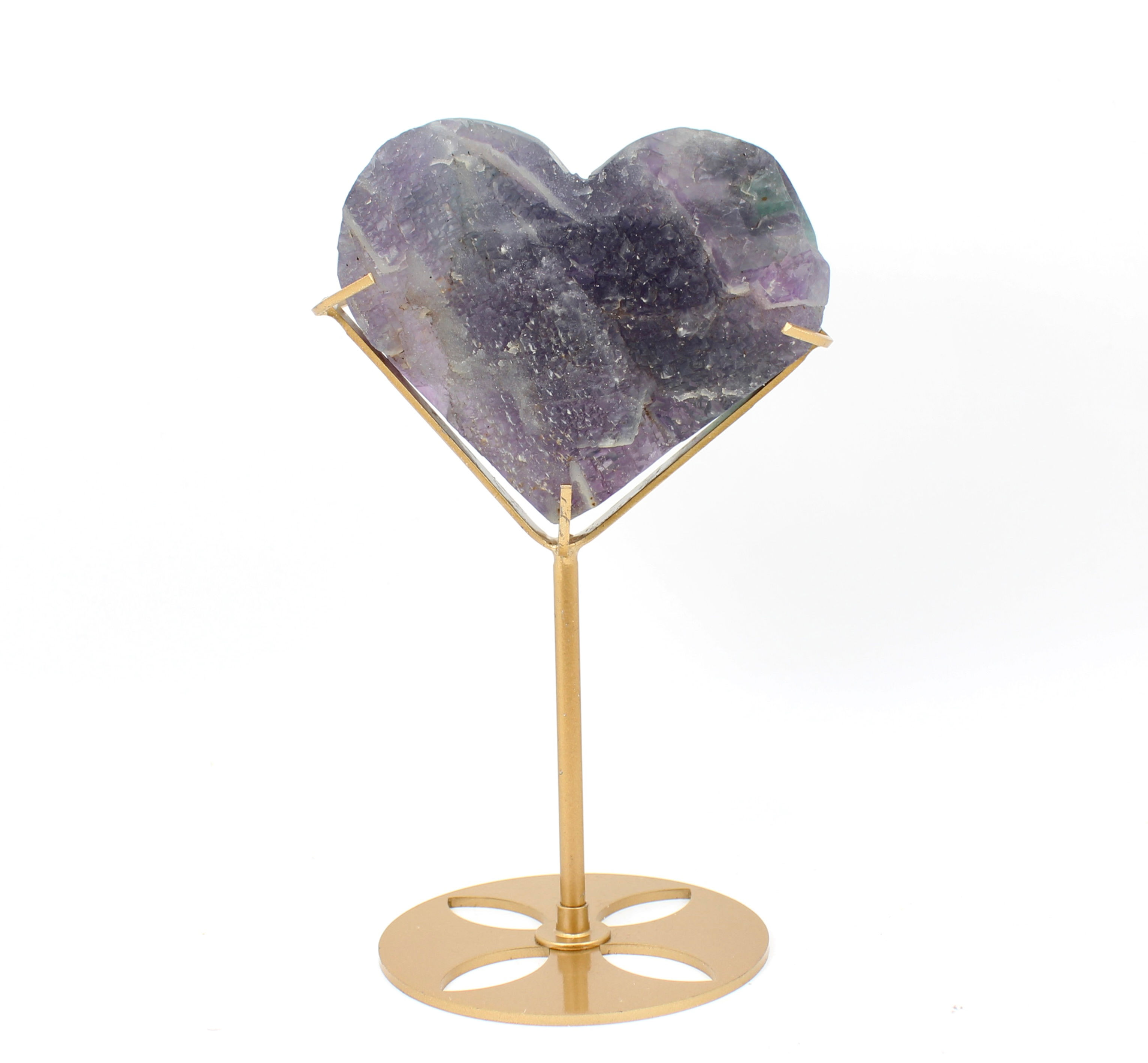 Rainbow Fluorite Unpolished Heart