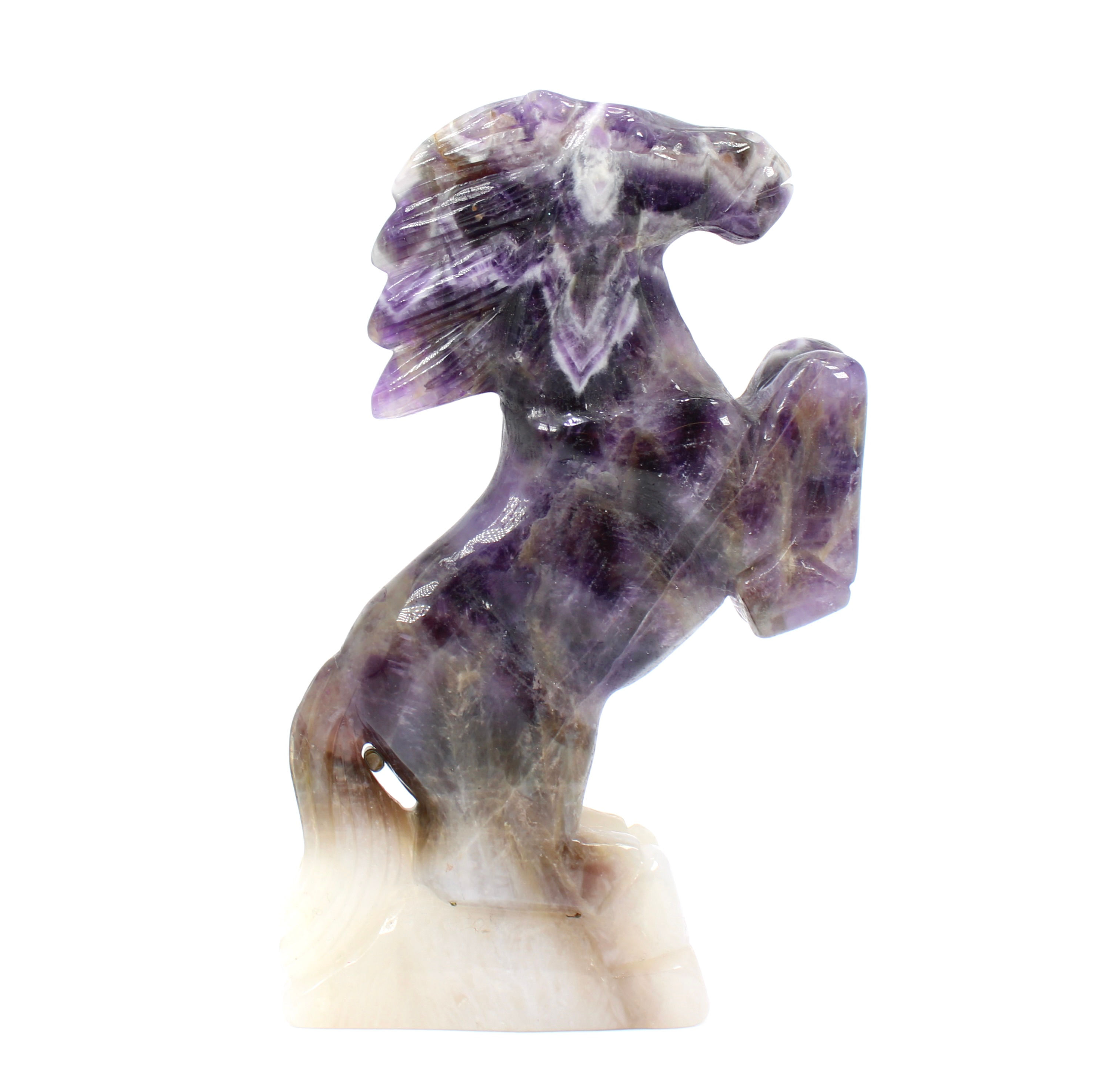 Chevron Amethyst Horse Carving