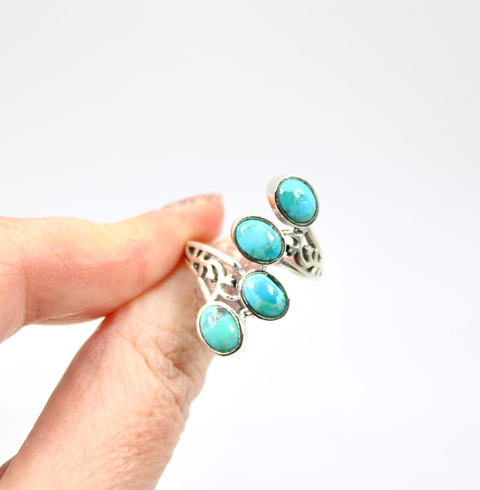 Thumbnail: Mohave Turquoise 925 Sterling Silver Ring Q/8