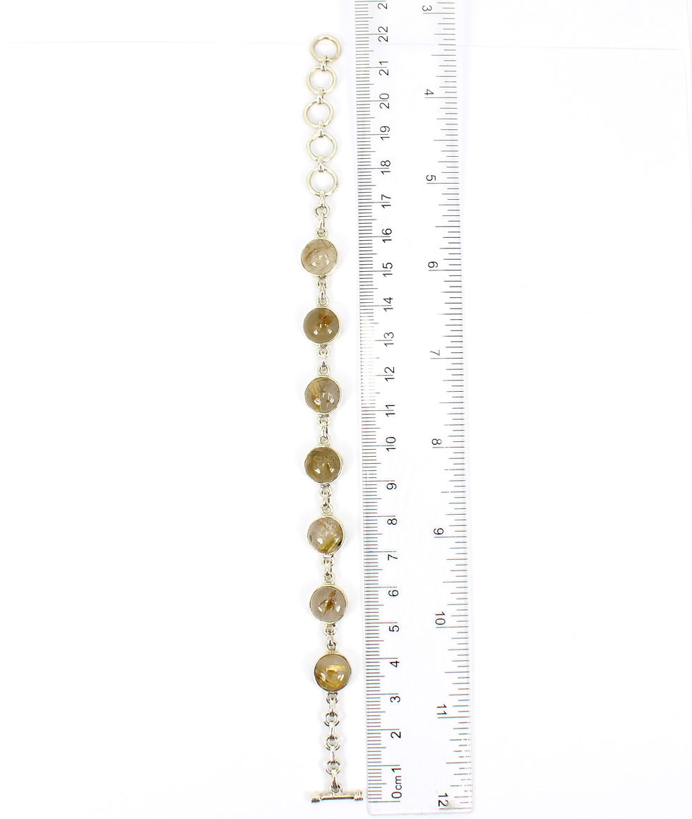 Thumbnail: Golden Rutile (Angel's Hair) 925 Sterling Silver Bracelet