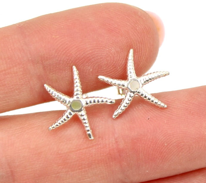Thumbnail: Mother of Pearl 925 Sterling Silver Earrings