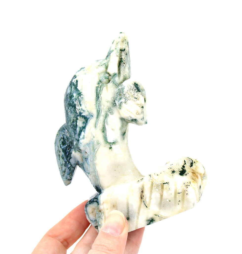 Thumbnail: Moss Agate Dolphin