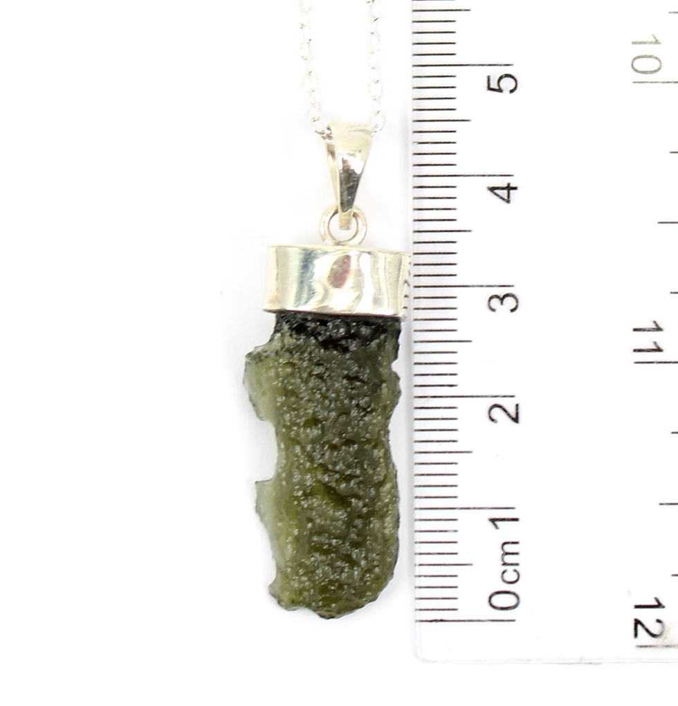 Thumbnail: Moldavite Genuine and Rare 925 Sterling Silver Pendant