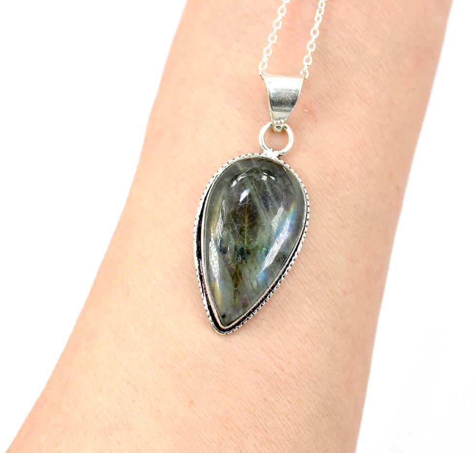 Thumbnail: Labradorite 925 Sterling Silver Plated Pendant