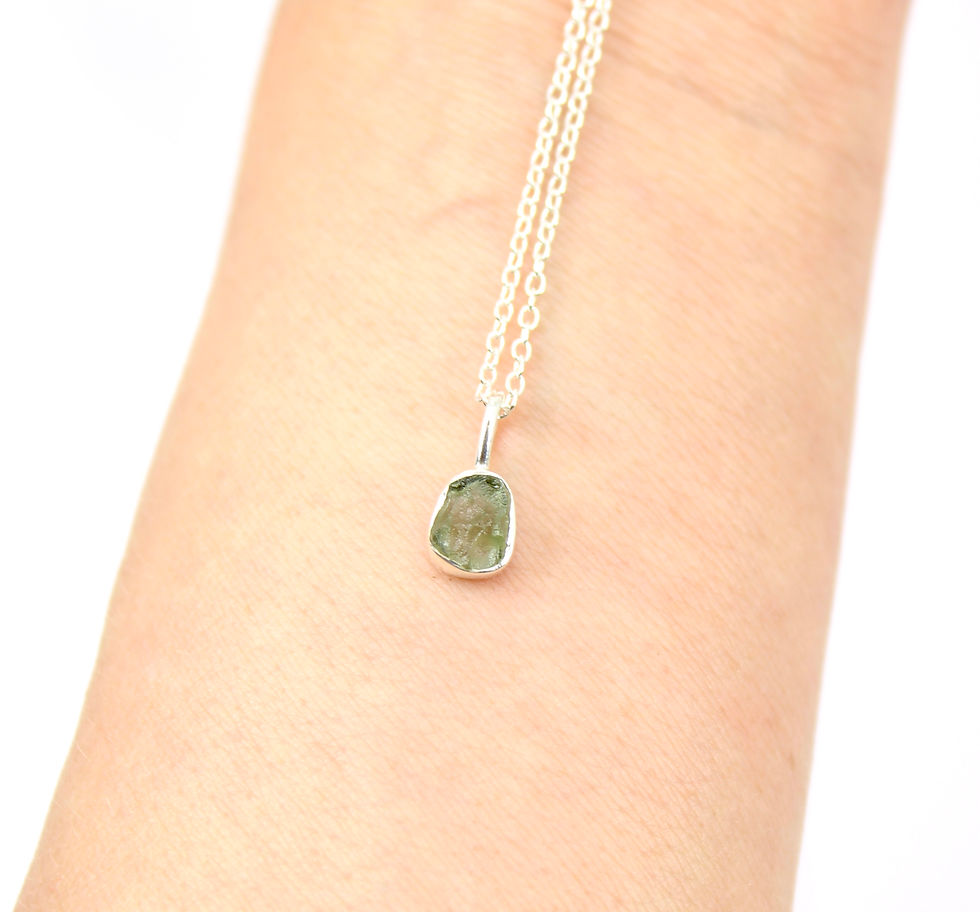 Thumbnail: Moldavite Genuine and Rare 925 Sterling Silver Pendant