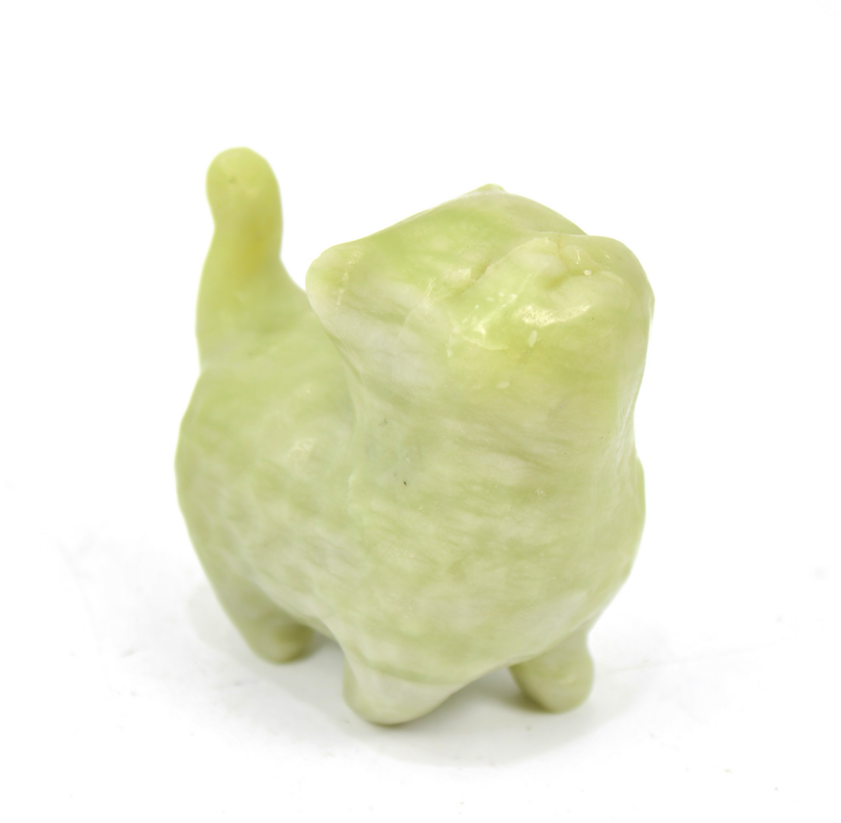 Serpentine Jade Cat Carving