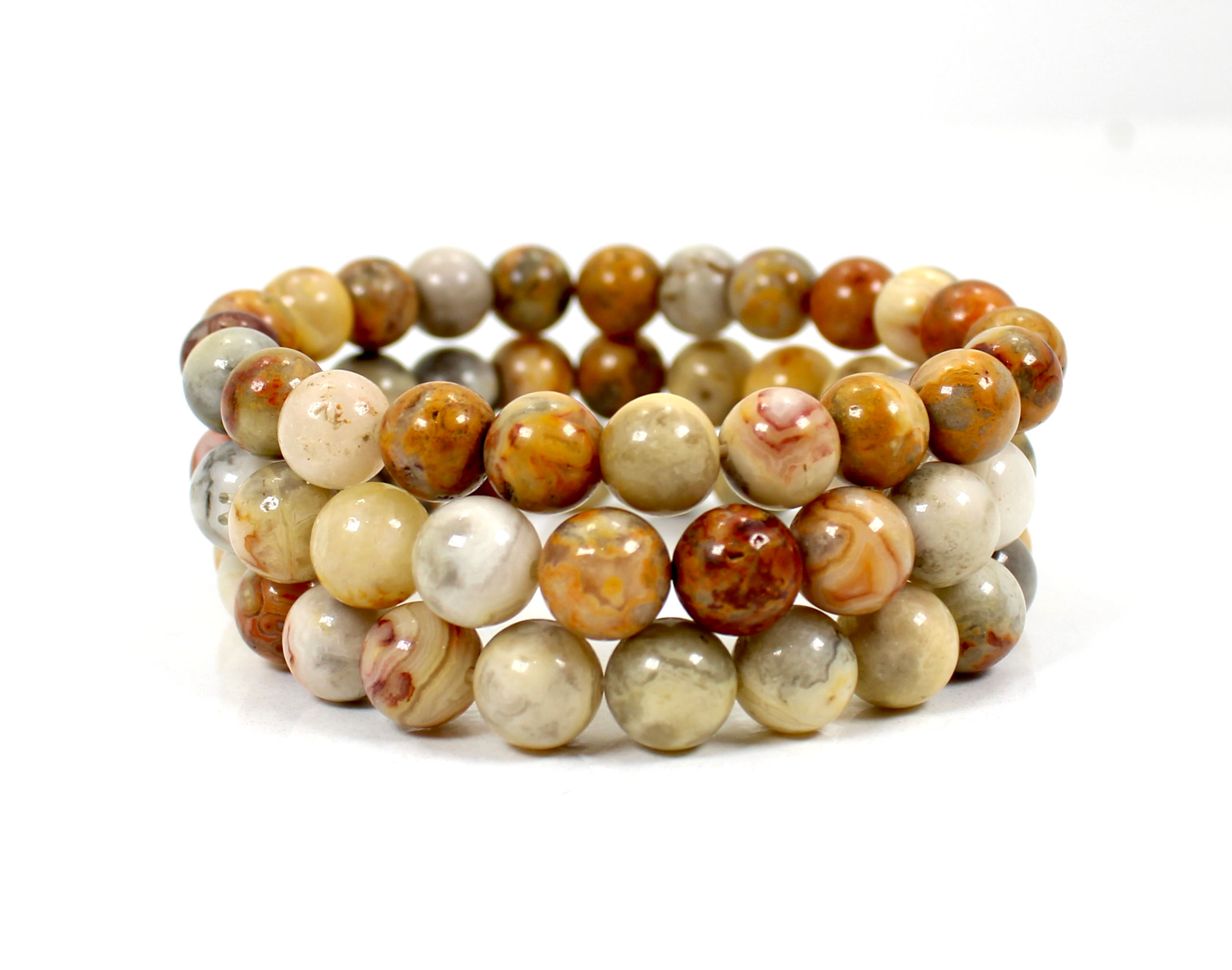 Crazy Lace Agate Bead Bracelet