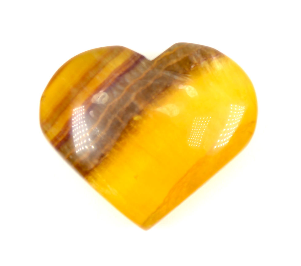 Thumbnail: High Grade Yellow Fluorite Heart with Banding
