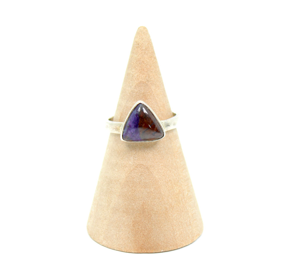 Sugilite 925 Sterling Silver Marquise Ring - Rare