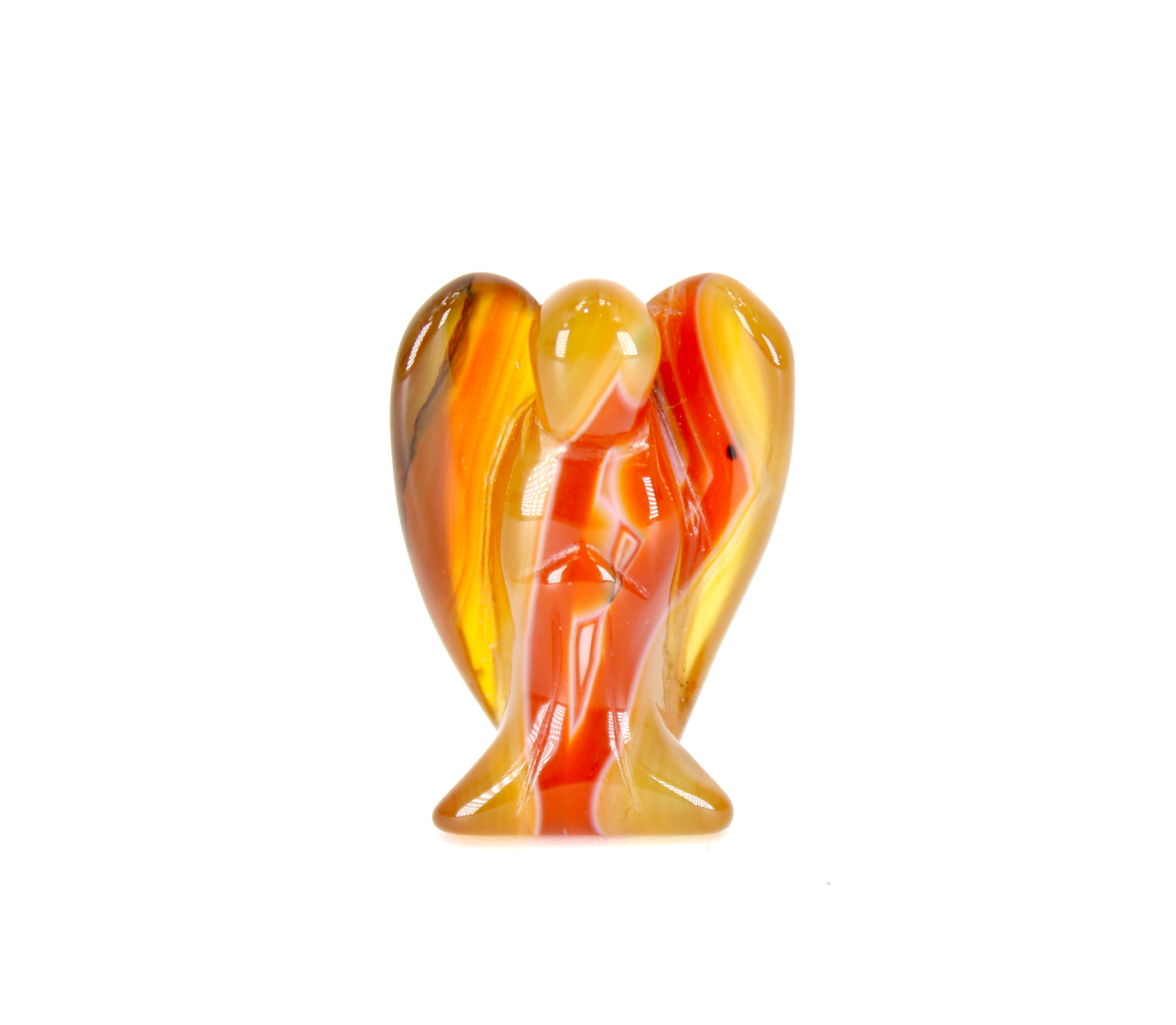 Carnelian and Banded Agate Crystal Guardian Angel Carving