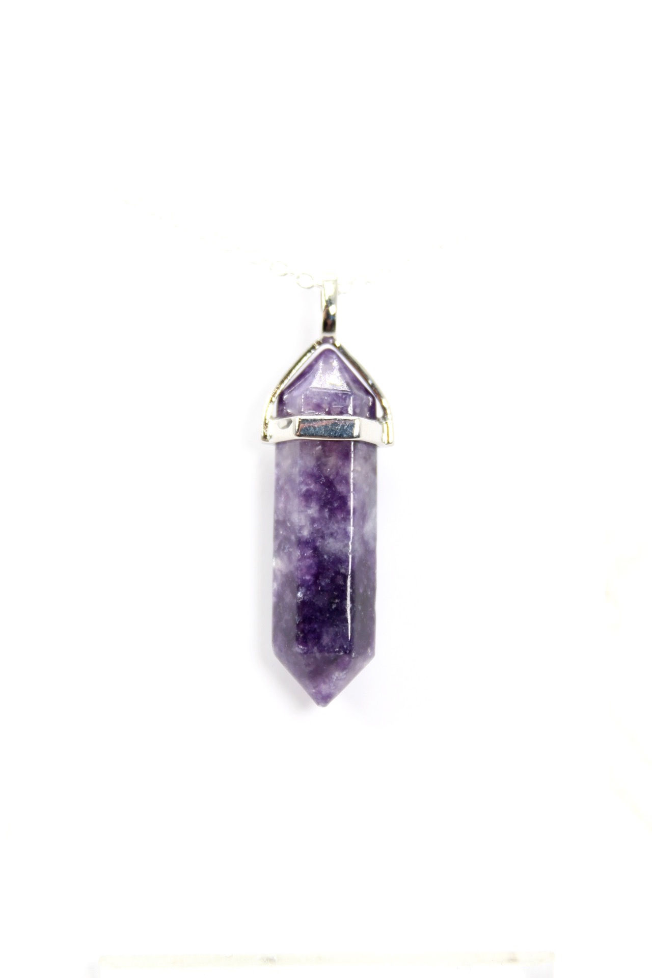 Lepidolite pendant point