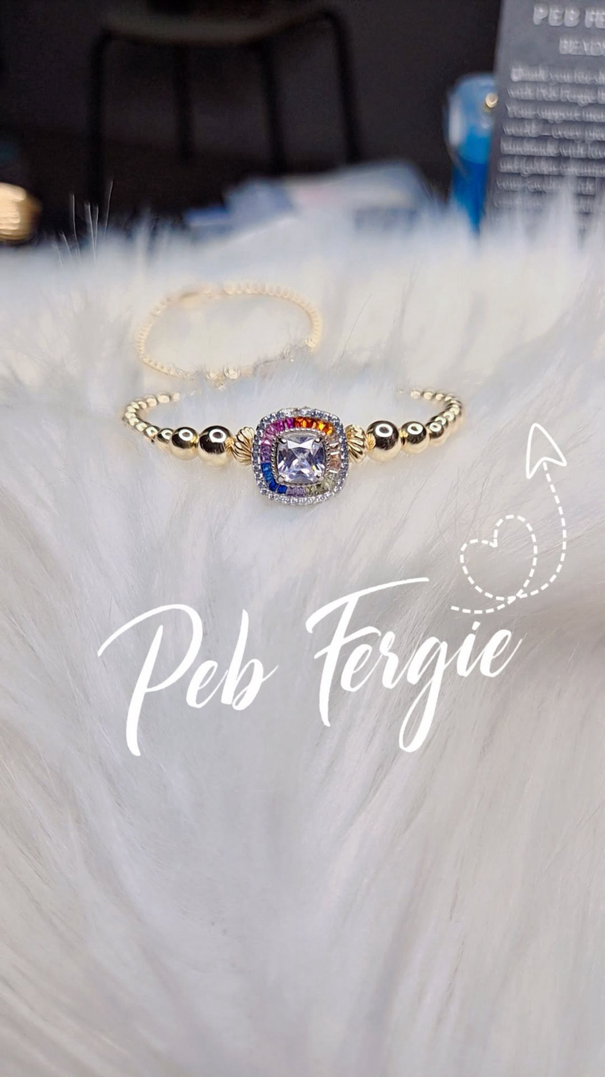 Rain skinny beaded bangle 