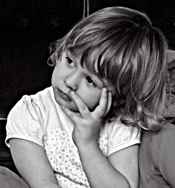 Watching TV (B&W)