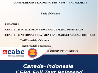 Canada–Indonesia CEPA Full Text Released