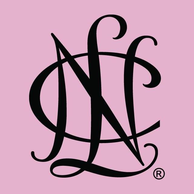 NLC interlaced monogram on a pink background