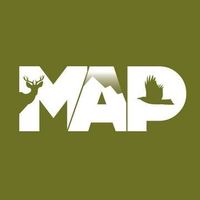 MAP logo with deer, mountain, and bird silhouettes