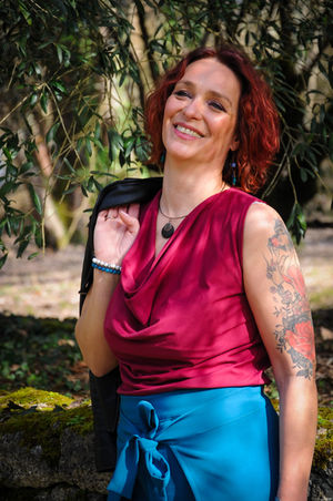 pantalon portefeuille bleu canard