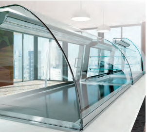 Glass ceramic Display case - Curved 