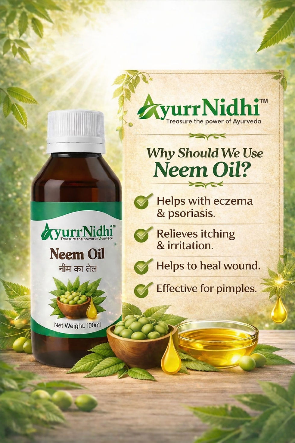 Pure Neem Oil for dandruff control, clear skin, and herbal Neem Oil uses for daily care Select 84 more words to run Humanizer